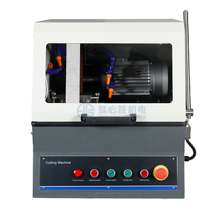 Máquina de corte manual con sierra cortadora abrasiva para preparación de muestras metalográficas
