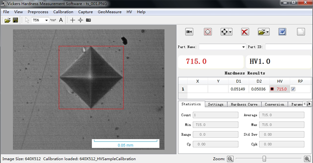 C&aacute;mara y software de medici&oacute;n de dureza de Vickers