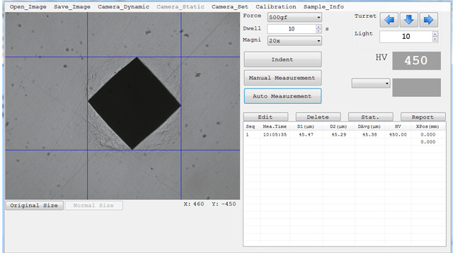 Software de prueba de Vickers