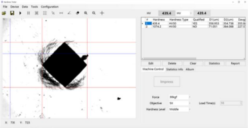 Prueba de dureza de Vickers