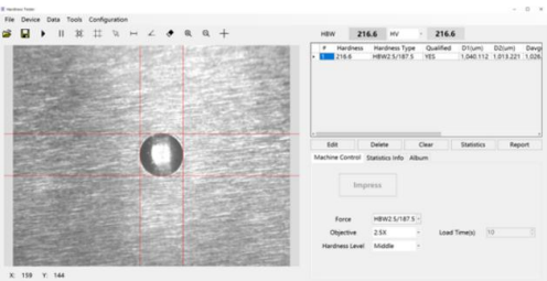 Prueba de dureza de Brinell